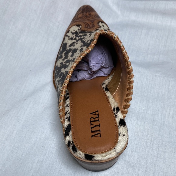 Replacement/Project Shoe! Myra Bag Heely Western Hand Tooled Mule Sz 8 Left Foot - Picture 5 of 6
